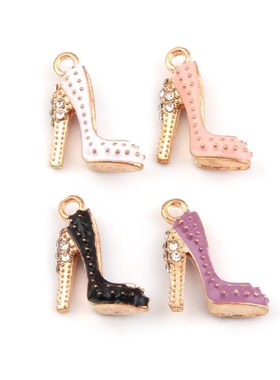 极速10Pccs Enamels High Heels Charms Making Women Shoe Penda