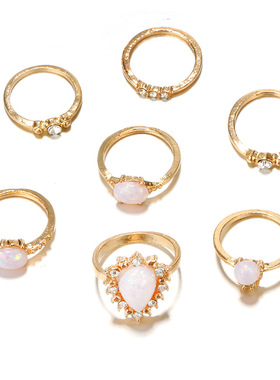 极速Jewelry ring geometric joint ring Wset of 7