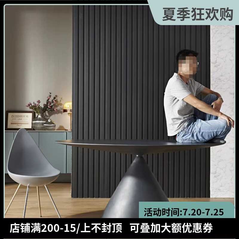 极速【星友家居馆】个性创意餐桌C现代简约轻奢高端圆桌椭圆桌子