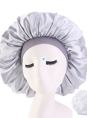 极速.New Fshgion Women Satin Night Sleep Cap Hair Bonnet Hat