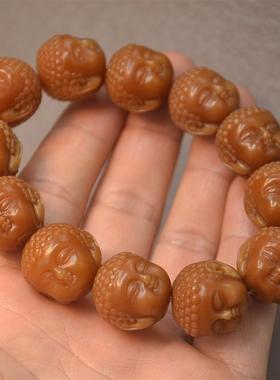 极速手串文玩菩提手链雕刻籽根男宝宝原20mm风化款佛京Z八猴头佛