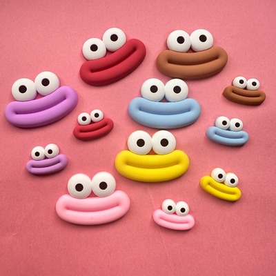 彩色3D立体贴片大眼睛鸭子香肠