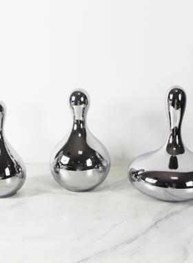 北欧简约镜面水滴造型创意摆件样板房客厅书房家居软装摆设装饰品