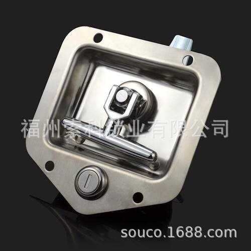 海坦锁具 MS830-2工业集装箱车门电箱电柜门锁 不锈钢平面面板锁