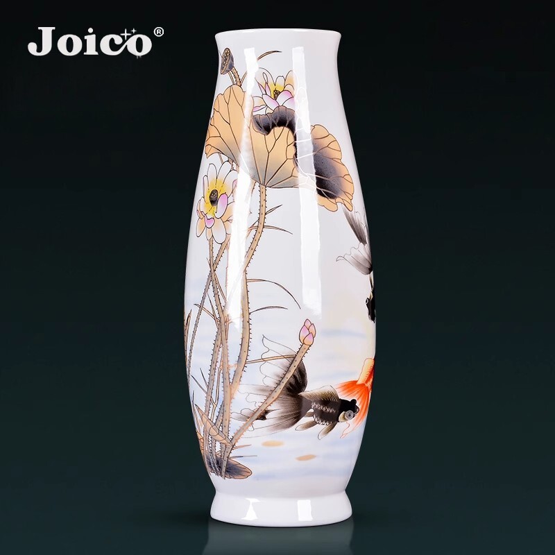 JOICO景德镇陶瓷粉彩金玉满堂摆件花瓶客厅电视柜玄关装饰品