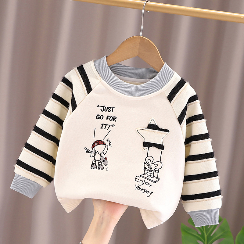 男童加绒卫衣秋冬季新款