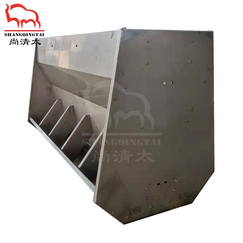 育肥猪双面10孔料槽304不锈钢育肥食槽猪用喂料器畜牧养殖设备