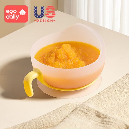 宝宝辅食碗婴幼儿专用学吃饭训练防摔防烫一体硅胶吸盘碗儿童餐具