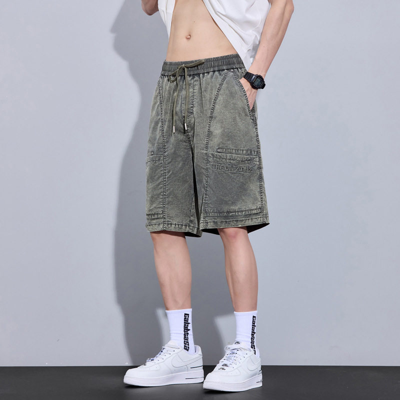 休闲短裤男新款夏季时尚百搭柔软亲肤纯色拼接宽松显瘦男装裤子