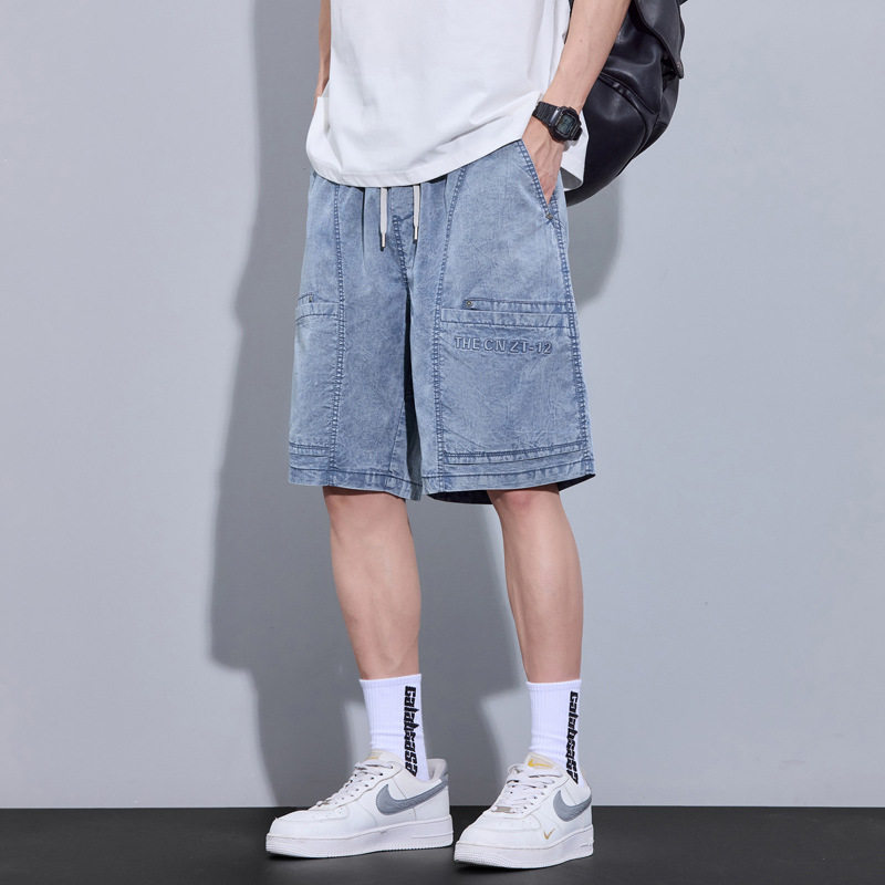 休闲短裤男新款夏季时尚百搭柔软亲肤纯色拼接宽松显瘦男装裤子