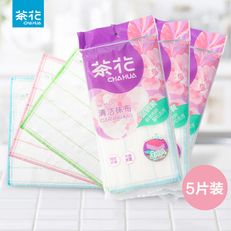 茶花绵柔洗洁巾 B4501P植物纤维厨房清洁洗碗布30*30cm抹布清洁