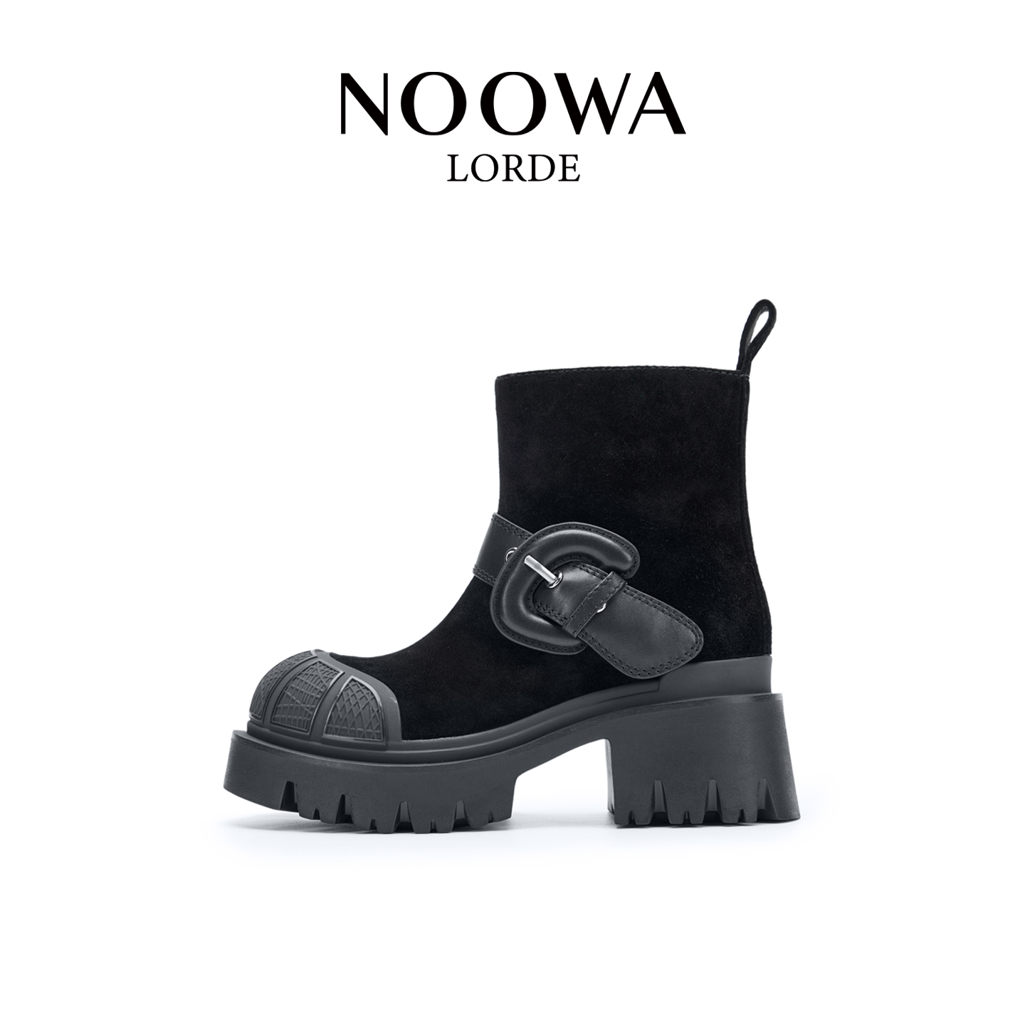 专柜同款粗跟英伦风增高马丁靴女