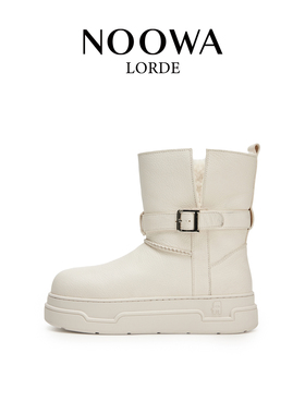 NOOWA厚底雪地靴女款2025冬季新款皮毛一体保暖增高舒适软底棉靴