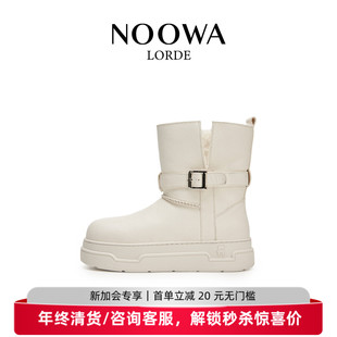 NOOWA厚底雪地靴女款2025冬季新款皮毛一体保暖增高舒适软底棉靴