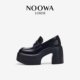 真皮小个子增高百搭松糕jk小皮鞋 NOOWA粗跟乐福鞋 女2025秋冬新款