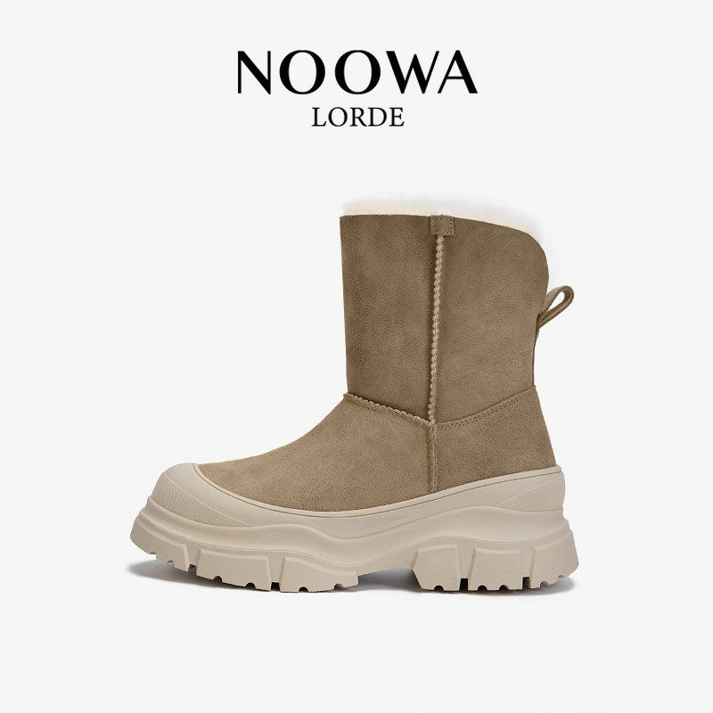 NOOWA厚底雪地靴女2025冬季新款保暖皮毛一体防滑轻便时尚短筒靴,女鞋,时尚雪地靴,淘宝优惠券,粉丝福利购,淘宝优惠卷