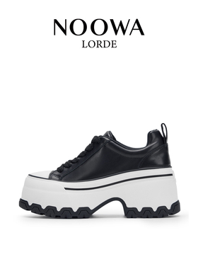 NOOWA升级版厚底小白鞋女2025秋新款真皮增高软底百搭时尚休闲鞋
