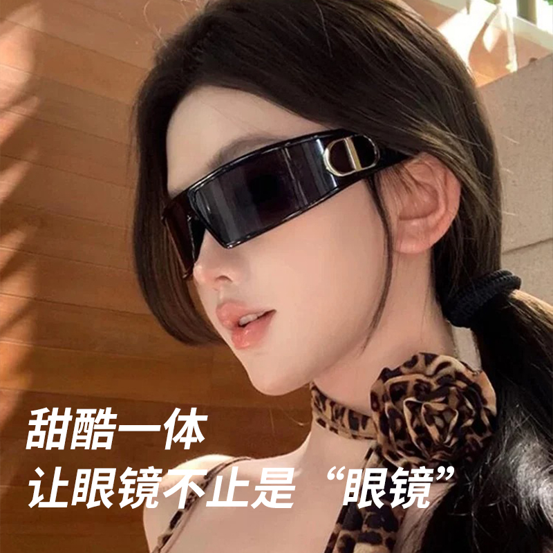 2025新款发箍墨镜女款高级感网红时髦拍照凹造型太阳眼镜防紫外线