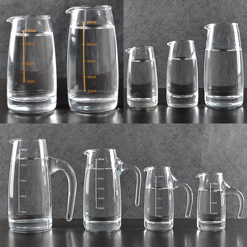 白酒分酒器分酒壶醒酒器家用玻璃酒壶刻度把手七字壶酒具