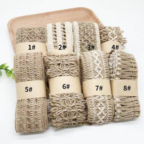 厂家现货麻布5cm宽黄麻绳DIY编织麻绳复古麻绳织带亚马逊热销