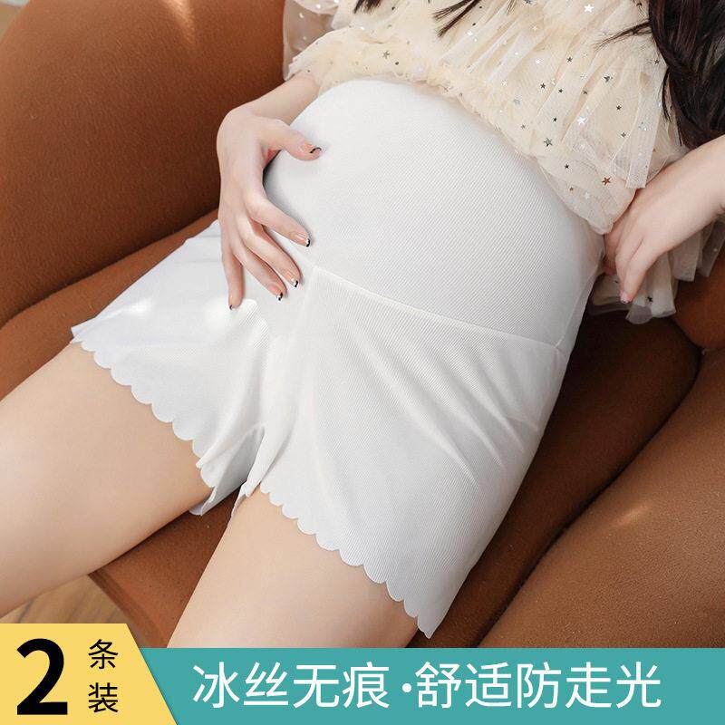 孕妇安全裤夏季超薄款宽松冰丝打底裤防走光短裤腰大码孕妇夏装