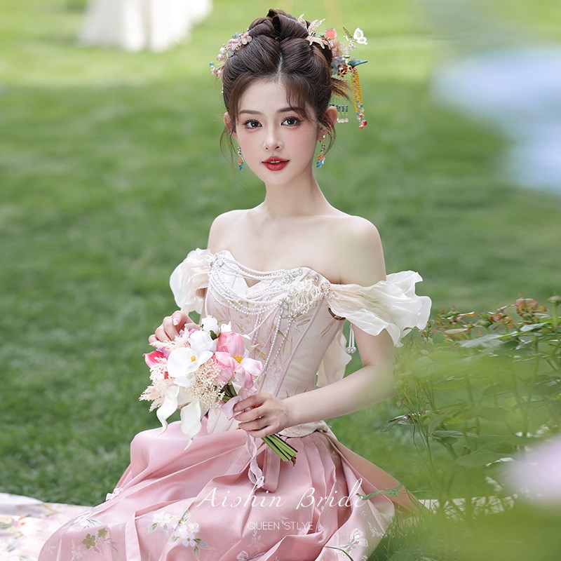 艾诗霓《遇珑欢》马面裙套装2024新款中式订婚敬酒婚服日常可穿汉