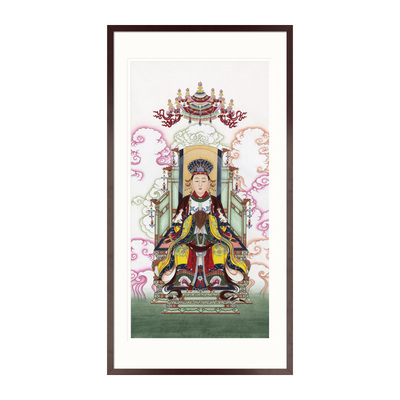 工笔人物国画金母西王母娘娘画像水陆画玄关书房中式画轴卷轴挂画