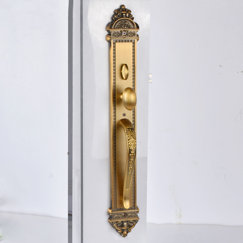 美式别墅大门锁室内入户门双开防盗锁仿古实木门对开机械锁具通用