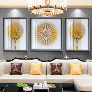 金帝丝客厅沙发背景墙挂画手工制作立体丝线画玄关走道轻奢装饰画