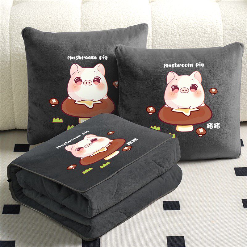 12生肖抱枕被子午睡枕头靠枕二合一两用冬季加厚珊瑚绒汽车载毯子