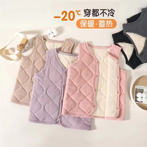 儿童秋冬羊毛三层加厚马甲男童女童校服神器内搭保暖背心中大童