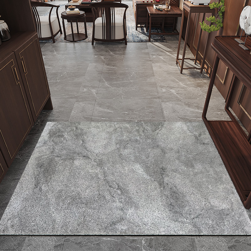 丝圈新中式进门入户地垫轻奢大理石家用地毯大门口户外玄关脚垫子