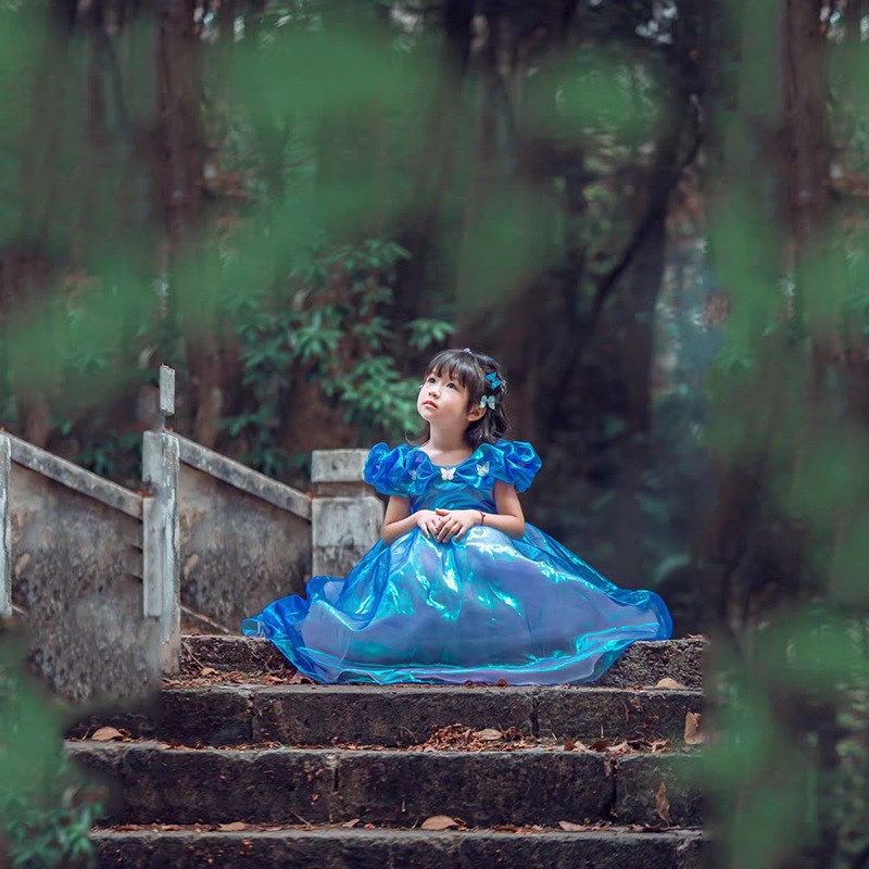 儿童礼服公主裙可爱灰姑娘女童钢琴小主持人演出服生日洋气蓬蓬裙
