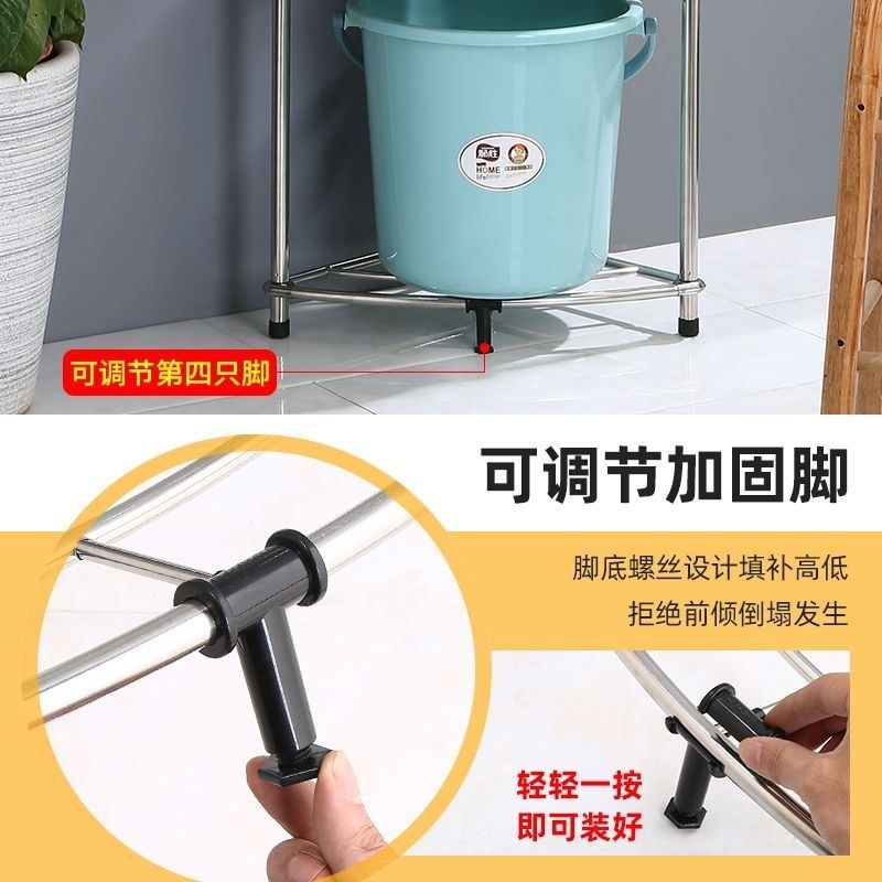 不锈钢脸盆收纳架子多层三角架落地卫生间厕所置物洗手间浴室盆架