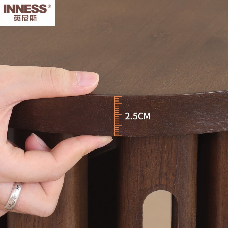 英尼斯实木凳子可叠放家用叠叠乐圆凳备用餐桌凳边几堆叠凳折叠凳