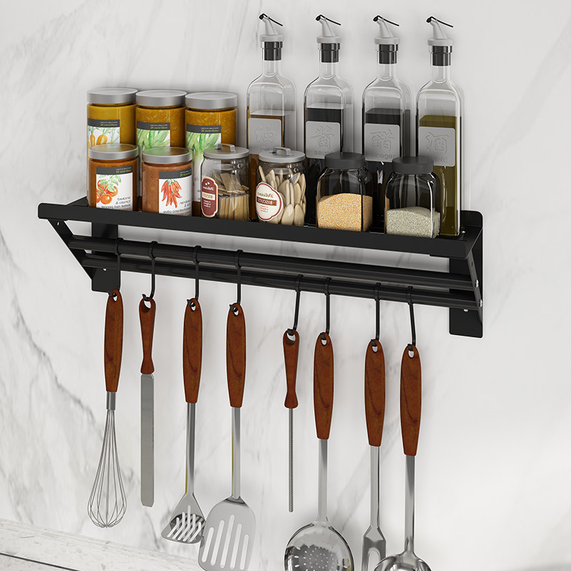 厨房置物架免打孔不锈钢调料架油盐酱醋调味料用品家用大全收纳架