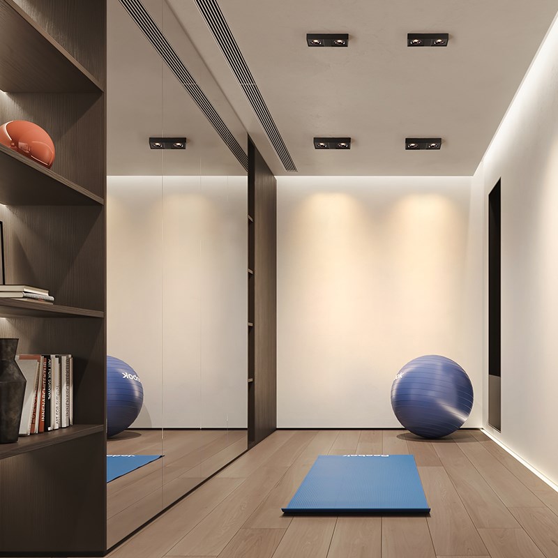 卧室射灯极简客厅无主灯led明装筒灯智能吸顶双头四头斗胆灯方形