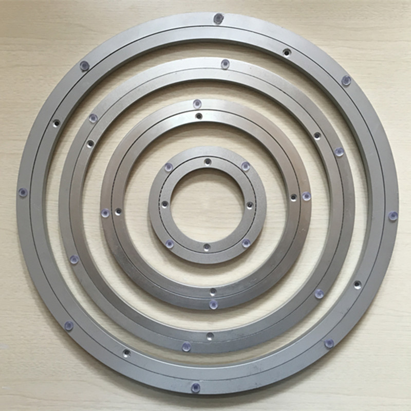 消音铝合金餐桌转盘圆桌底座轴承木质大理石玻璃轨道旋转静音底座