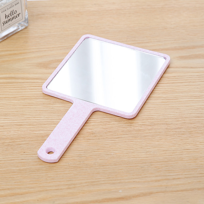 方形手柄化妆镜简约时尚手持镜手拿梳妆镜公主镜照背镜便携美发镜