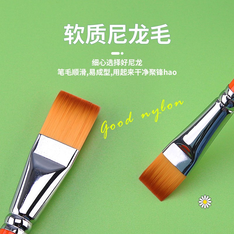 韩国HwaHong华虹水彩笔948系列油画笔勾线笔3号刷6号扁头粉底刷遮