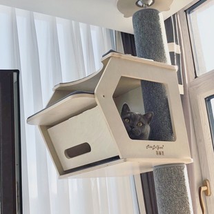 喵林苑定制实木大型猫爬架通天柱猫窝猫树一体超高猫玩具稳固大猫