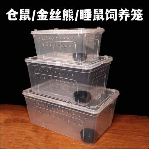 仓鼠外带笼西班牙睡鼠饲养盒透明金丝熊小窝用品花枝鼠养殖箱睡鼠
