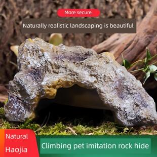 【行业热销】寄居蟹庇护所房子乌龟攀爬宠物庇护所人造岩石景观壁