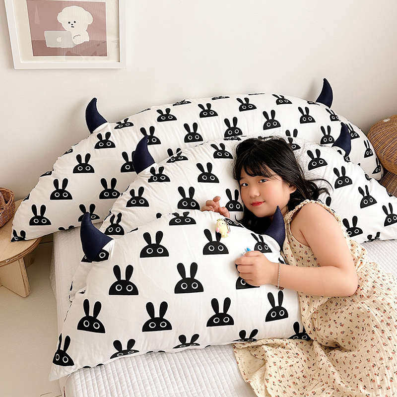 ins风小恶魔全棉靠枕榻榻米床头大靠背垫 纯棉可拆洗沙发牛角抱枕,居家布艺,靠垫/抱枕,淘宝优惠券,粉丝福利购,淘宝优惠卷