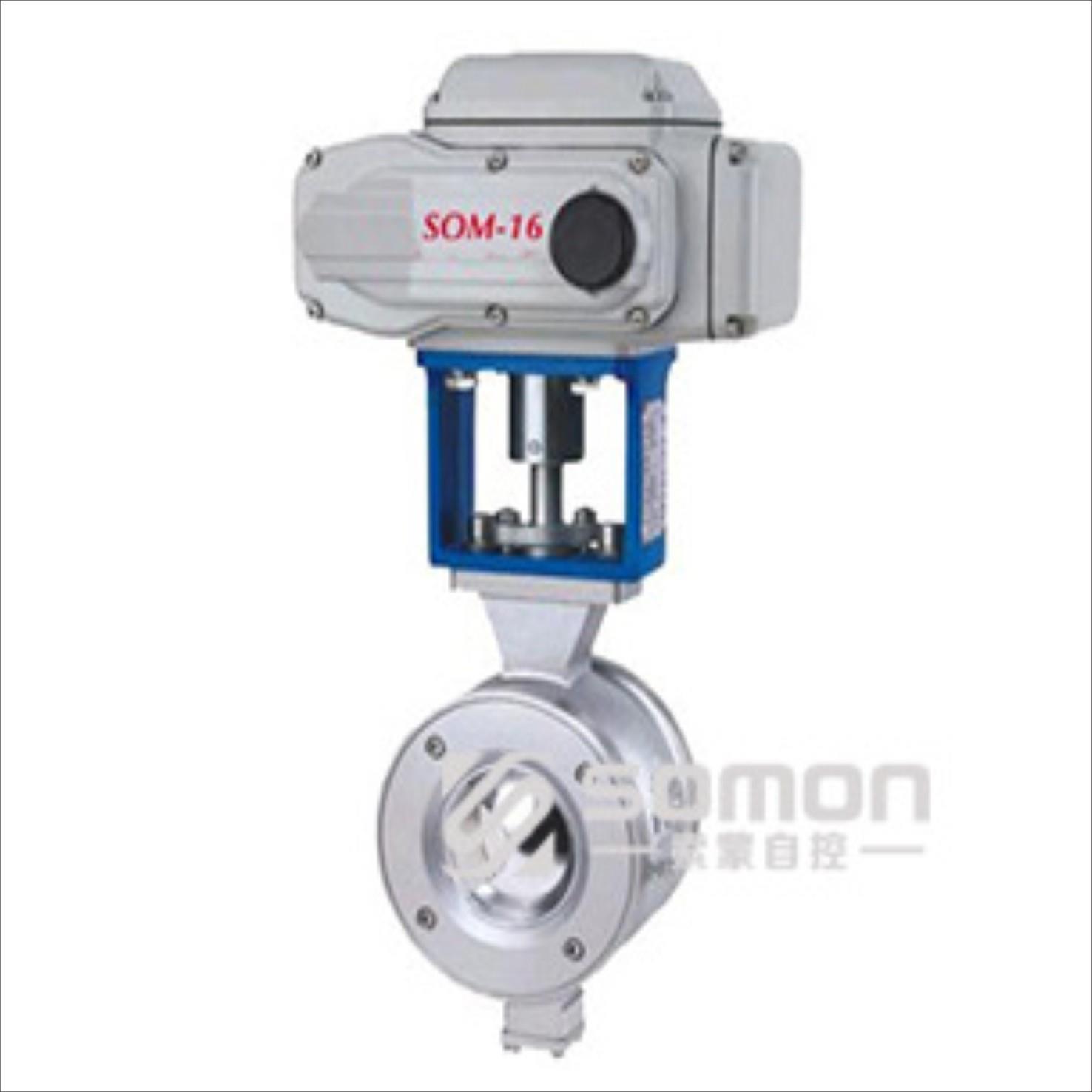 厂家直销电动对夹V型球阀QV977PPL-16P法兰连接不绣钢耐高温阀门