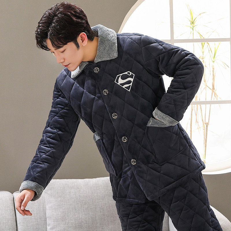 冬季珊瑚绒男士睡衣三层夹棉加厚加绒法兰绒秋冬款家居服保暖套装,包装,五金配件包装,淘宝优惠券,粉丝福利购,淘宝优惠卷