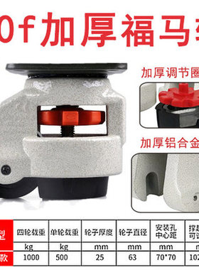 福马脚轮40F60F80F100F120f150f福马轮工业设备水平调节尼龙轮子