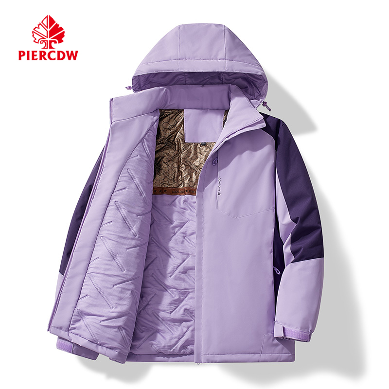 【PIERCDW品牌】户外保暖冲锋衣女装中老年外套防风登山服旅游服