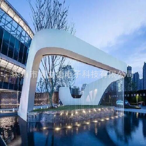 深圳不锈钢钢网水幕安装制作光纤水帘餐厅屏风拉线水帘水幕厂家