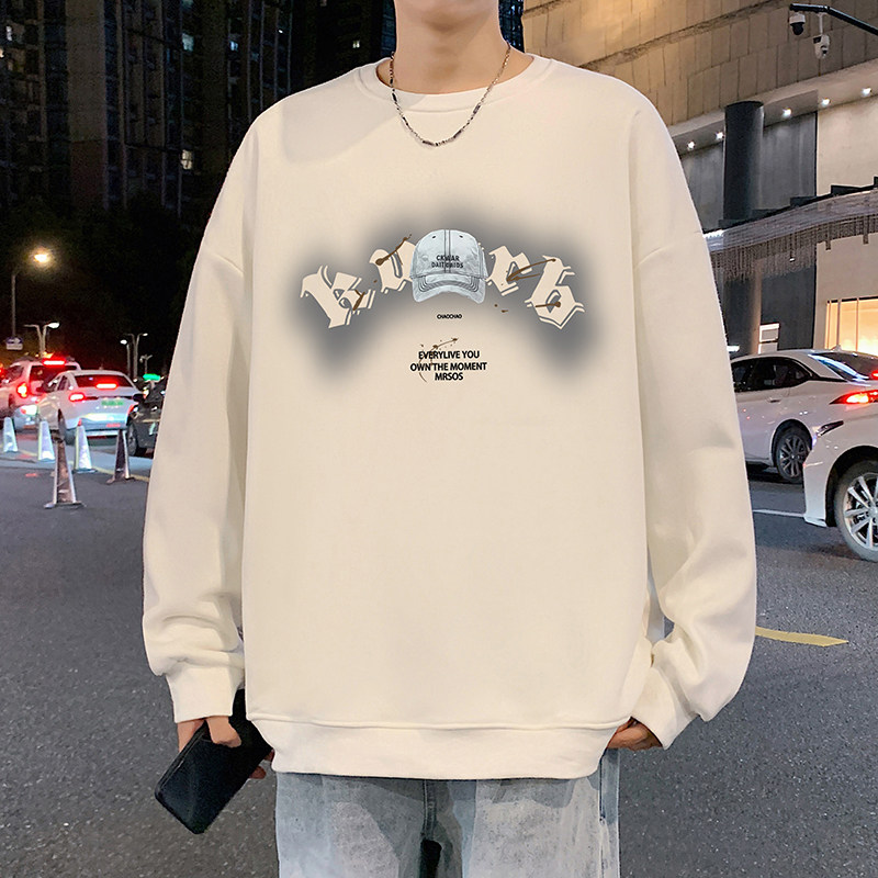 美式重磅卫衣男款春秋季2026新款加绒衣服青少年潮牌宽松长袖打底